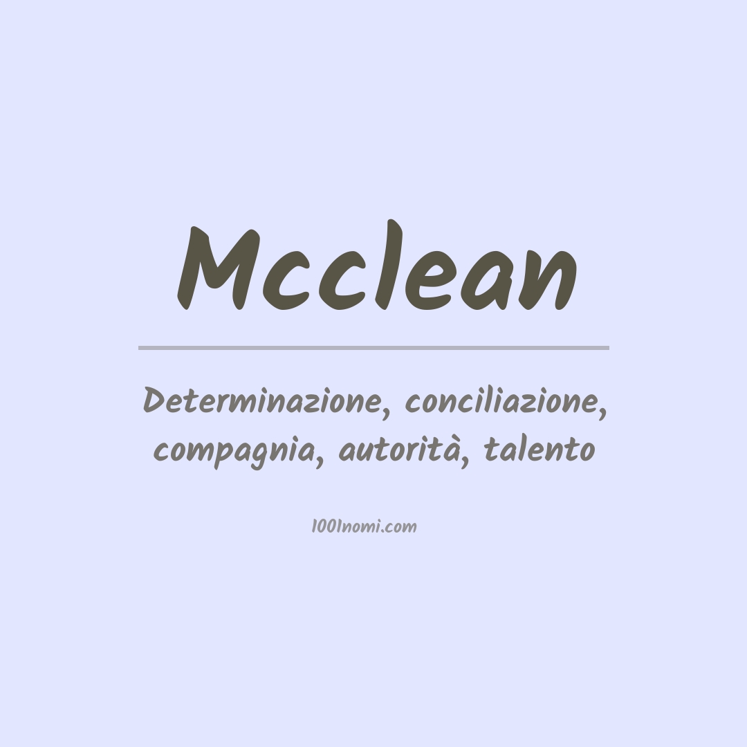 Significato del nome Mcclean