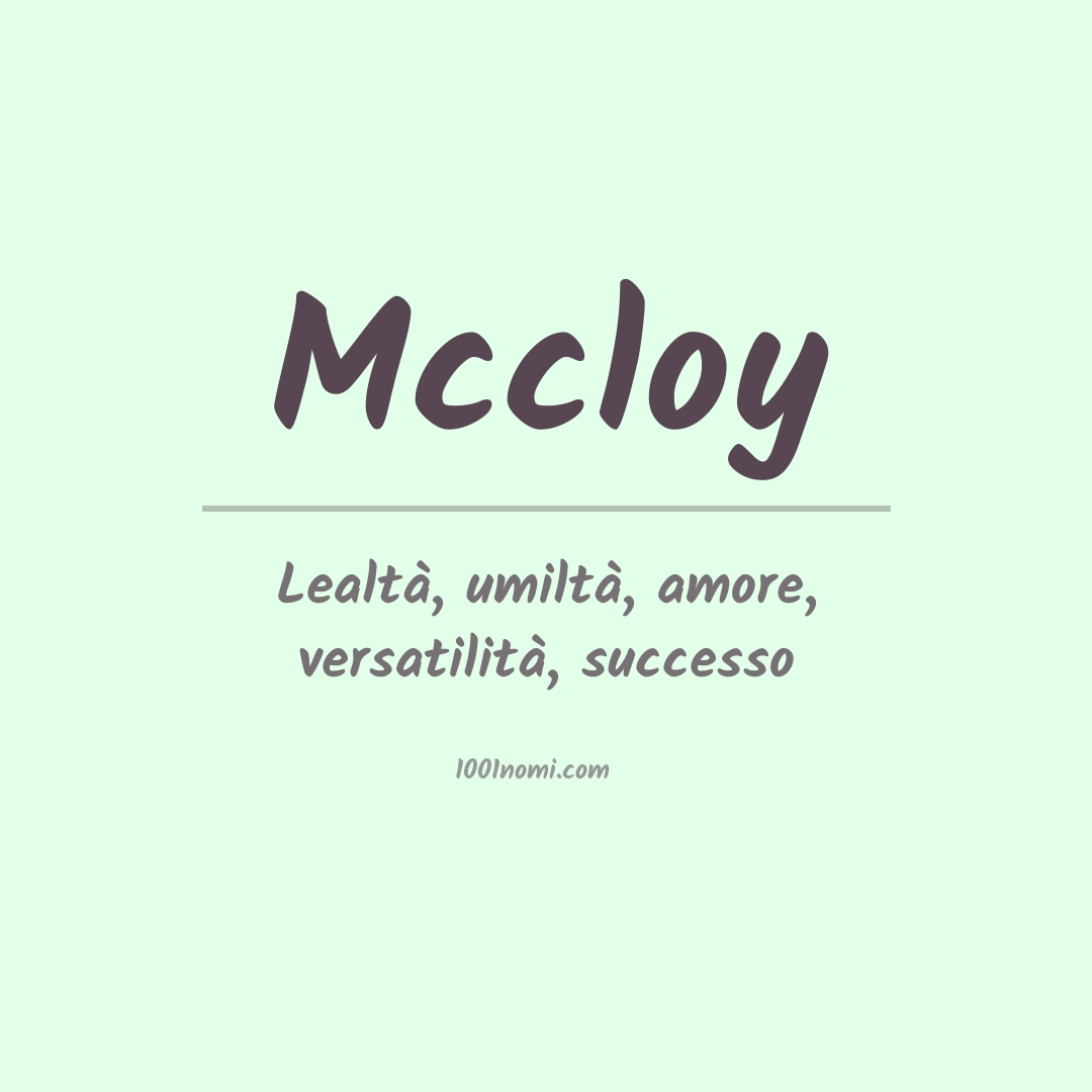 Significato del nome Mccloy