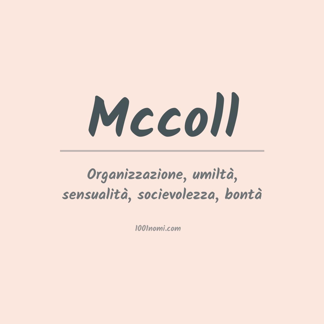 Significato del nome Mccoll