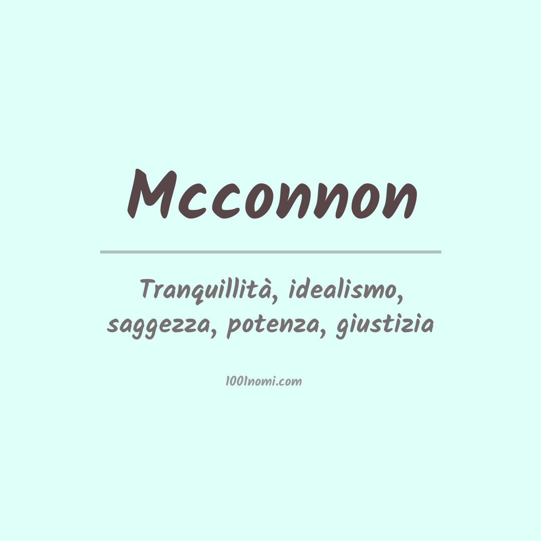 Significato del nome Mcconnon