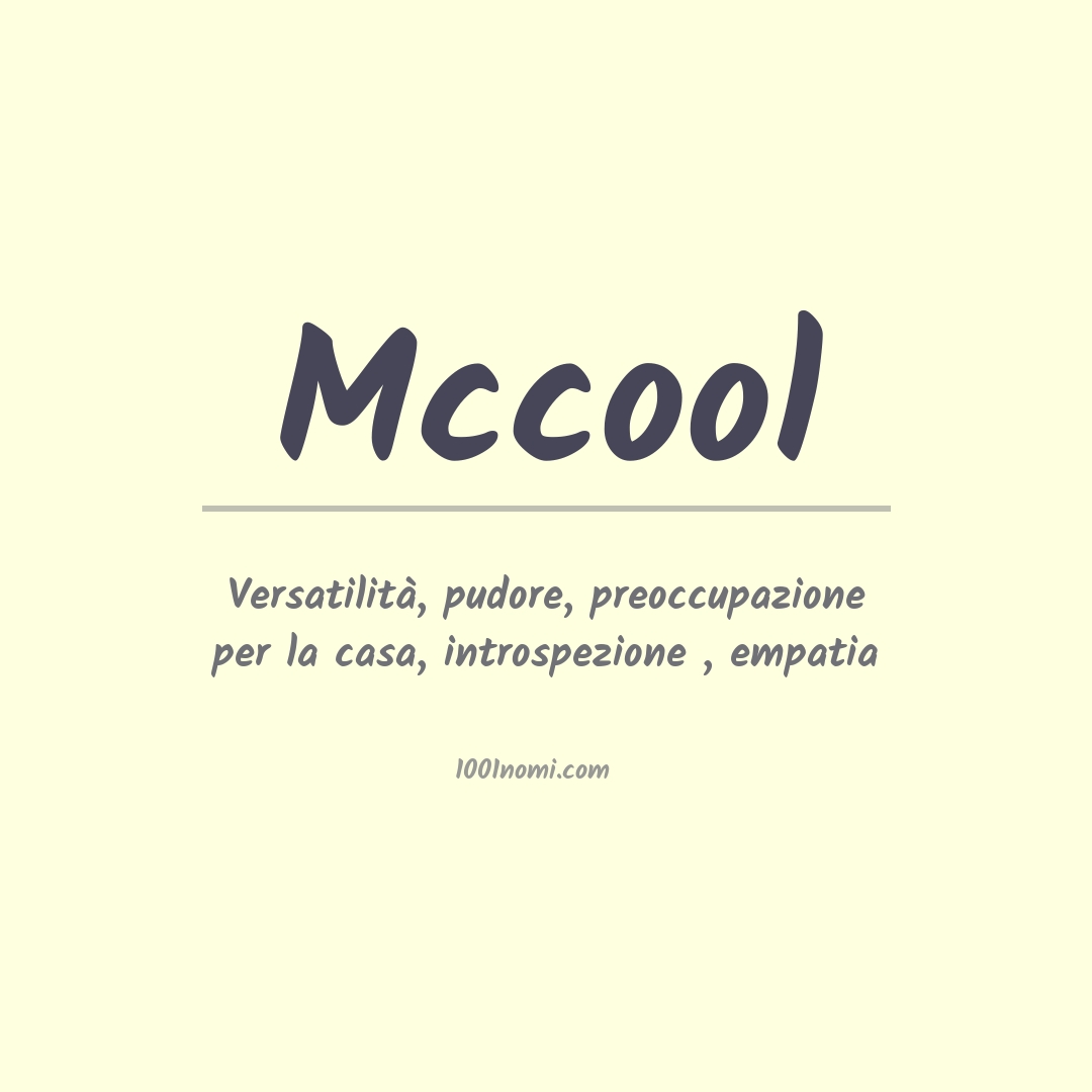 Significato del nome Mccool