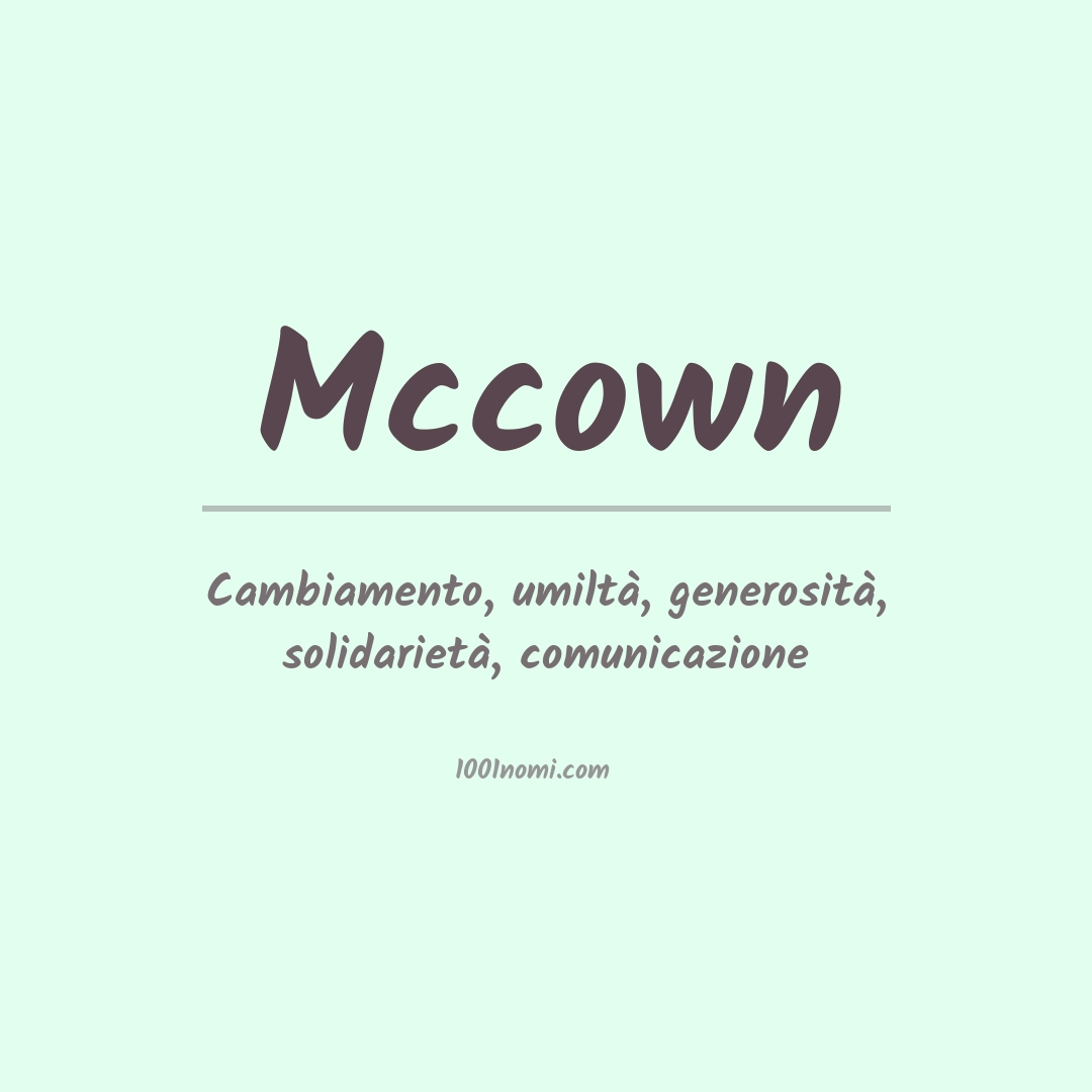 Significato del nome Mccown