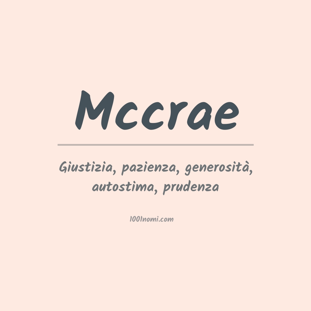 Significato del nome Mccrae