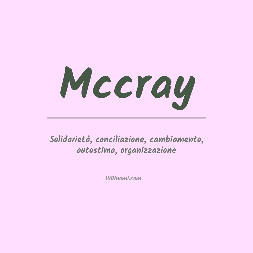 Significato del nome Mccray