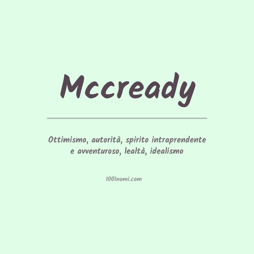 Significato del nome Mccready