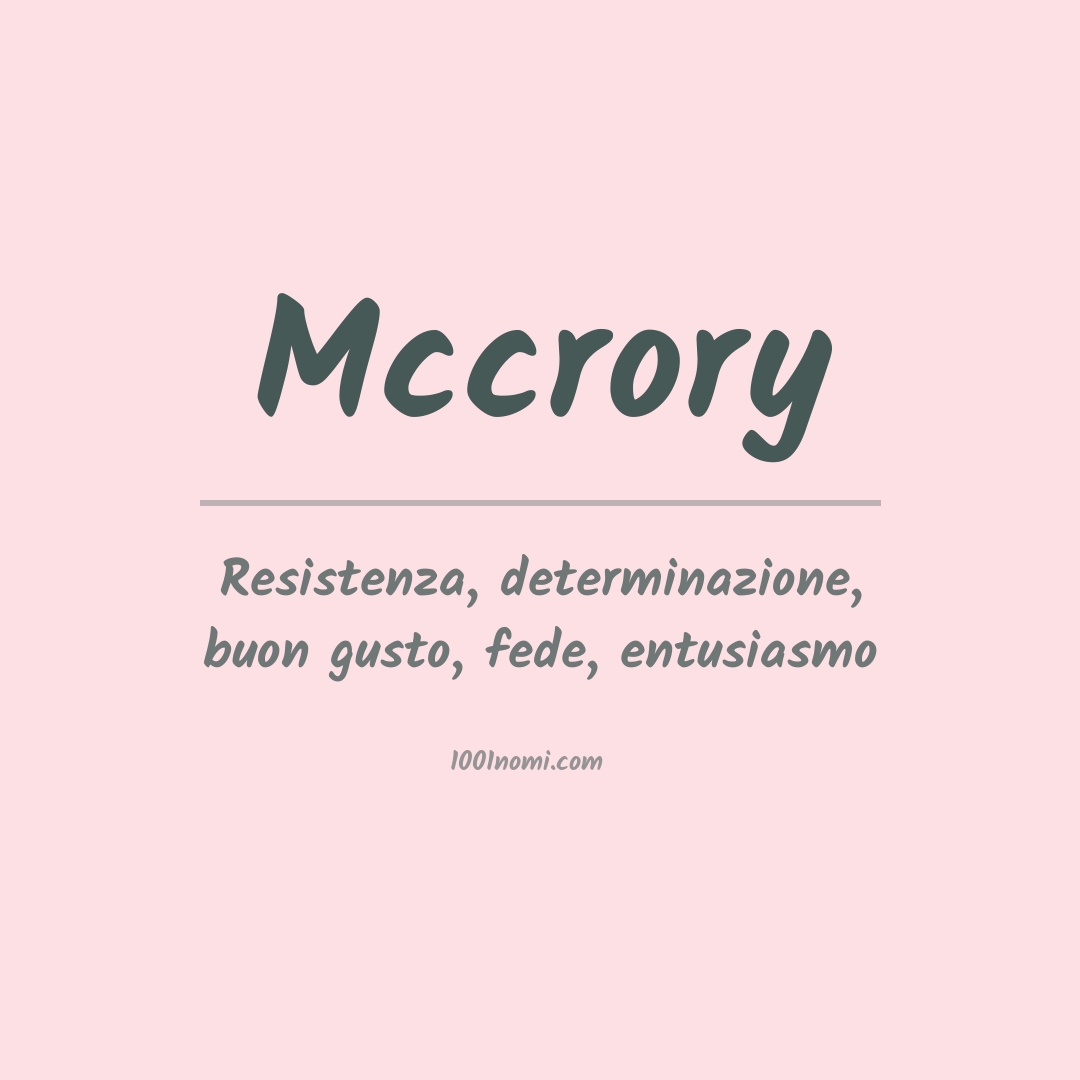 Significato del nome Mccrory