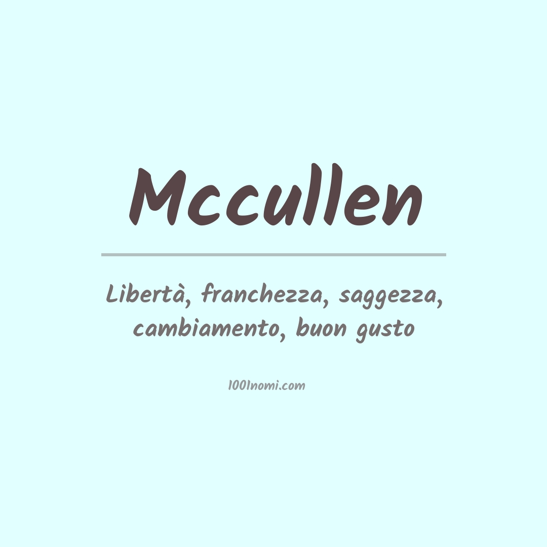 Significato del nome Mccullen