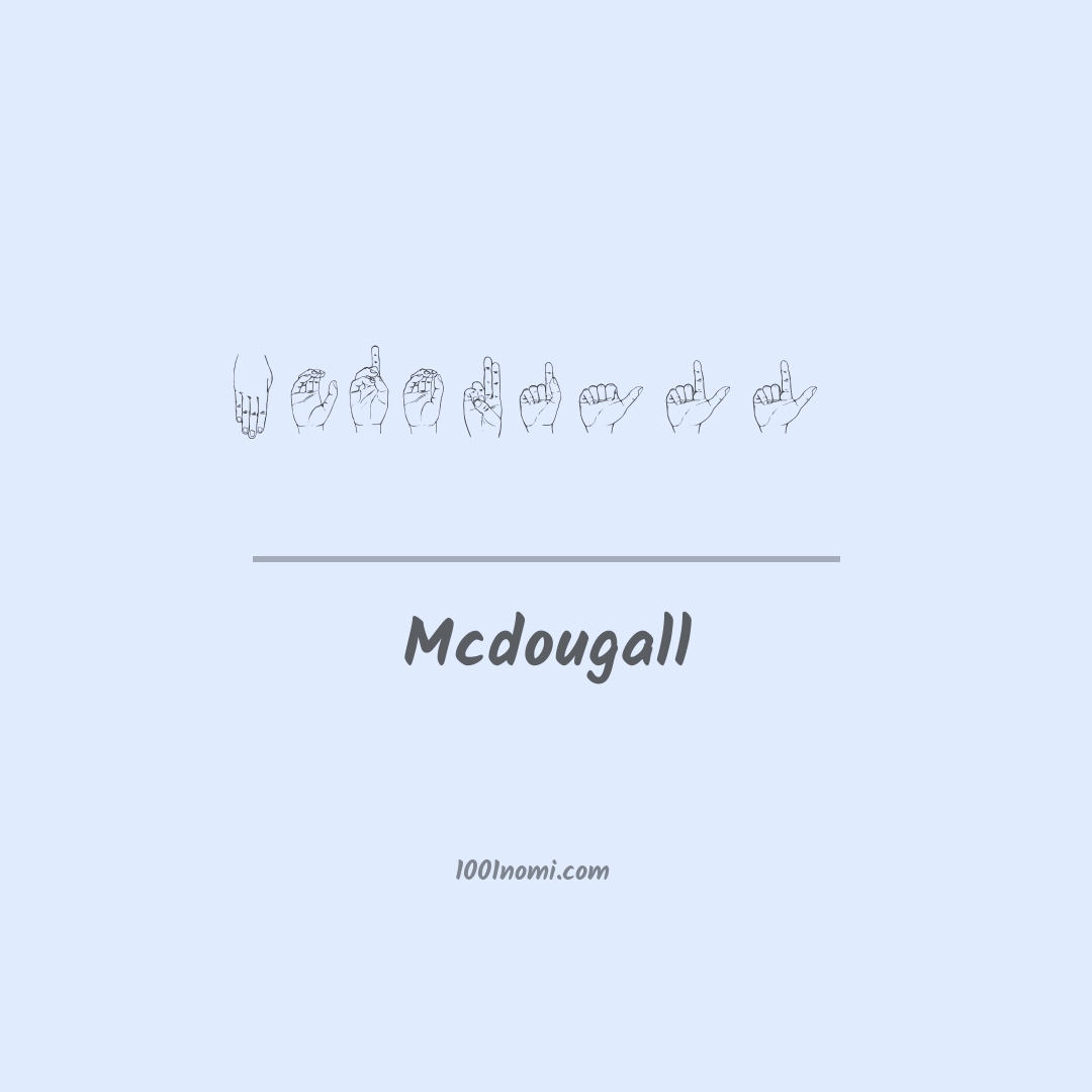 Mcdougall nella lingua dei segni