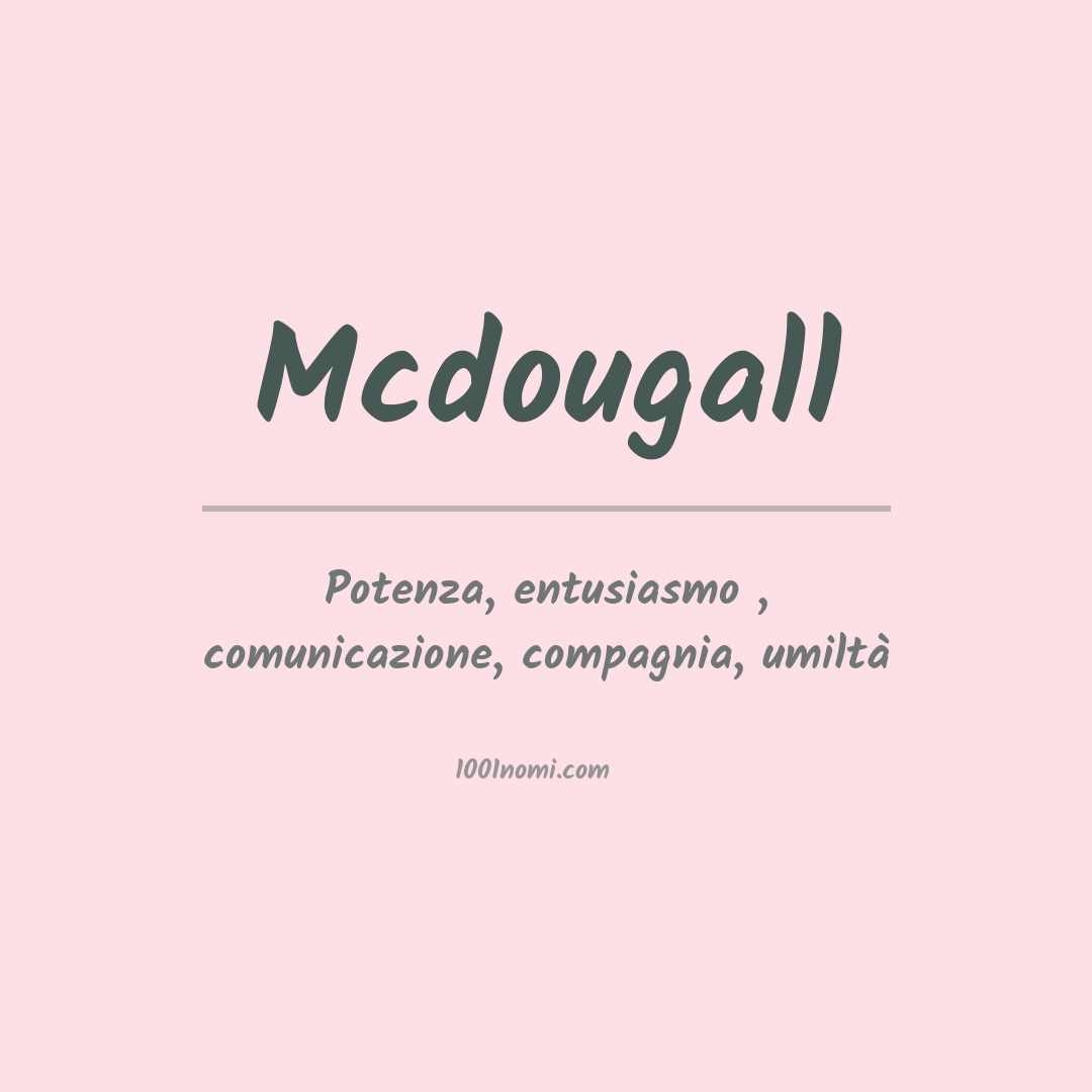 Significato del nome Mcdougall