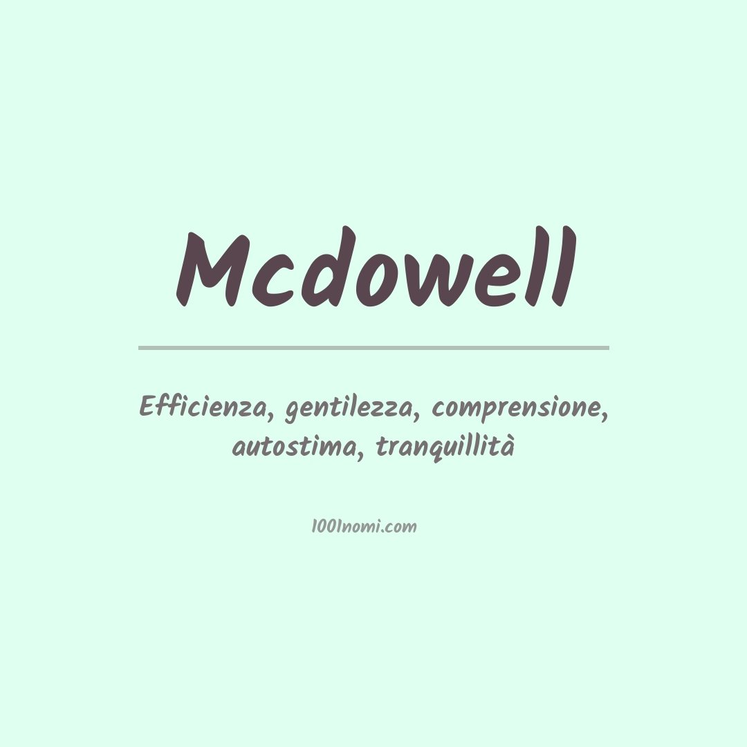 Significato del nome Mcdowell