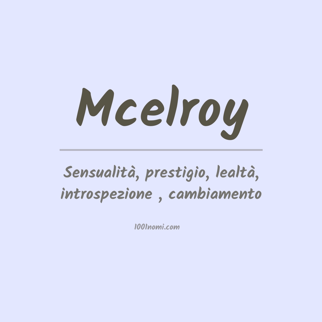 Significato del nome Mcelroy