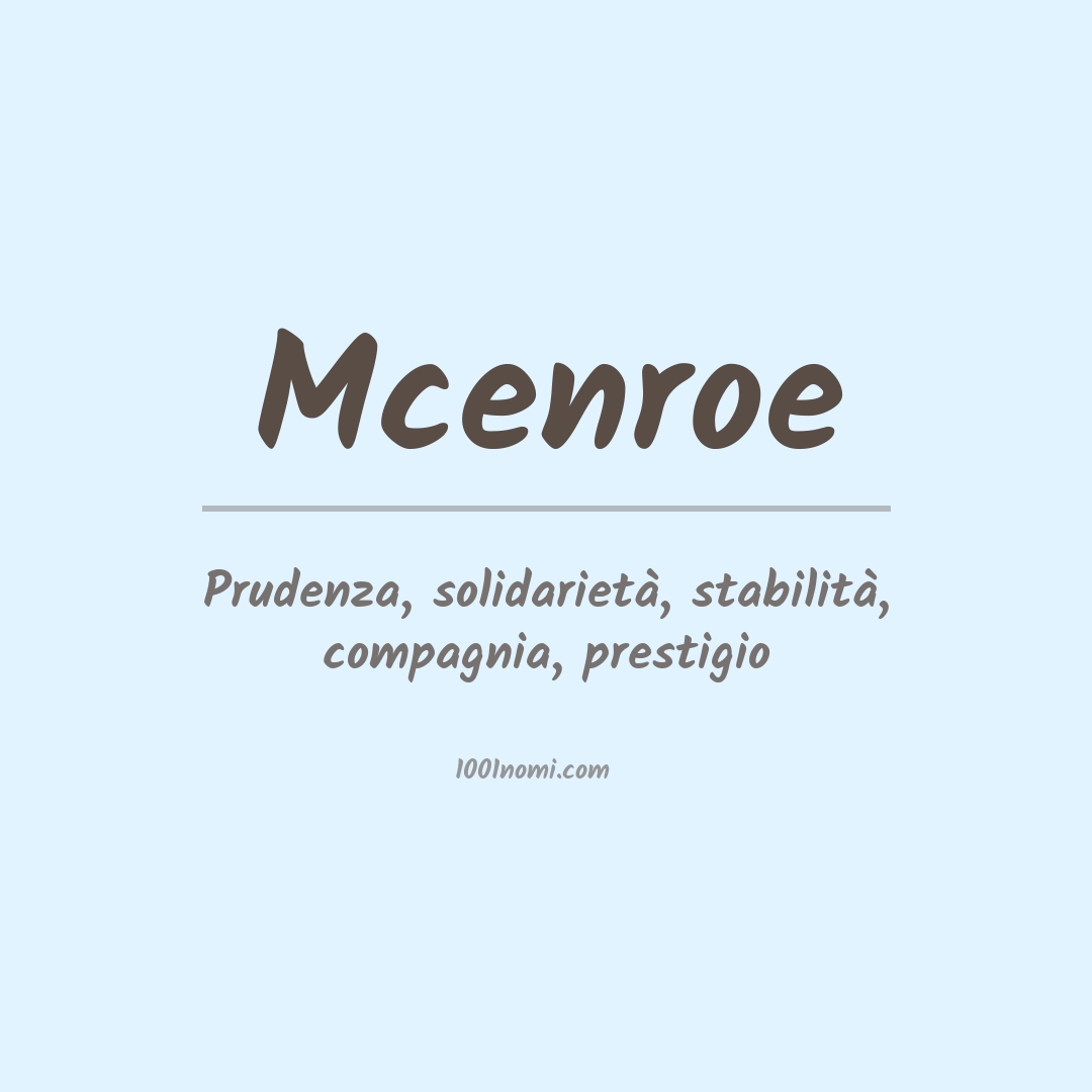 Significato del nome Mcenroe