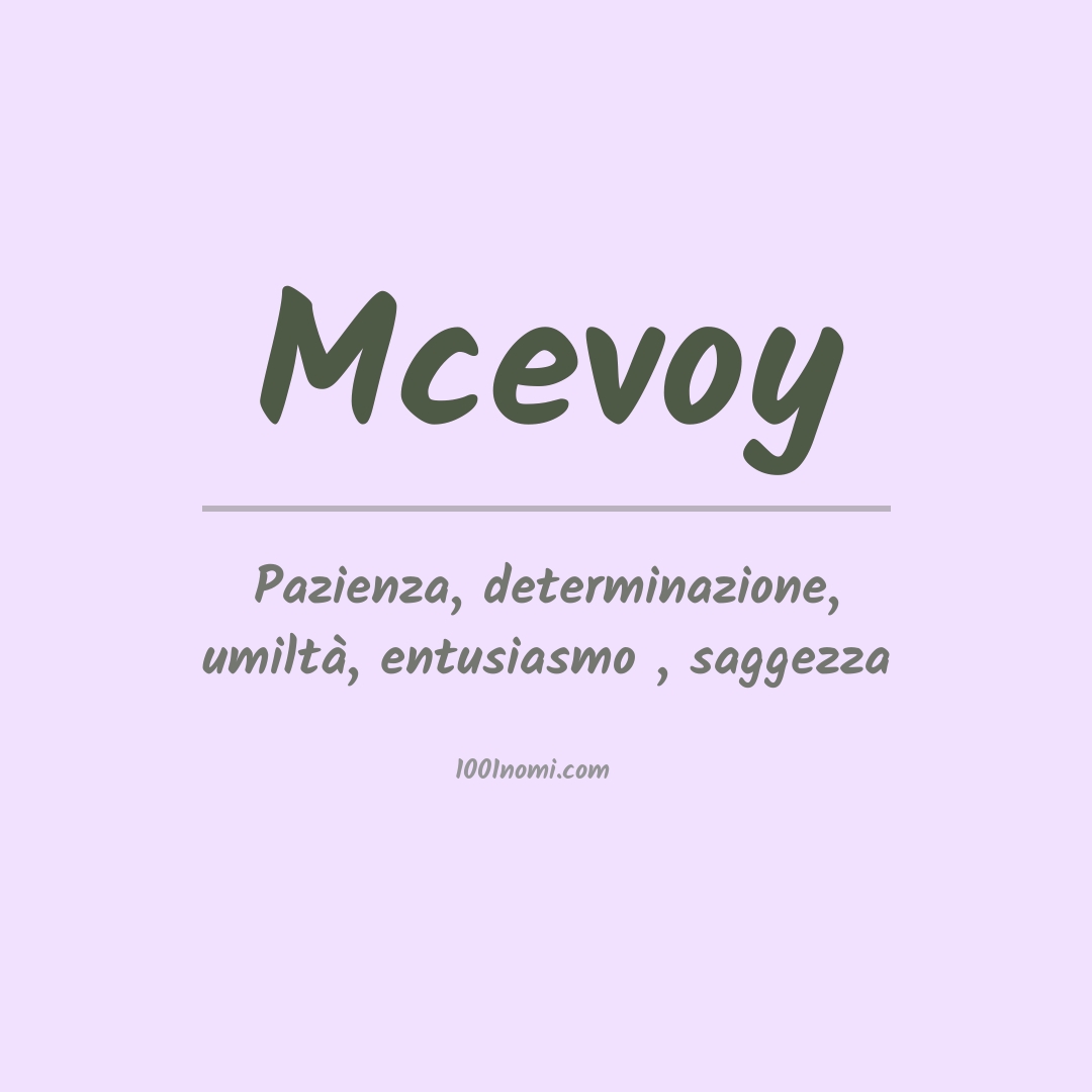 Significato del nome Mcevoy