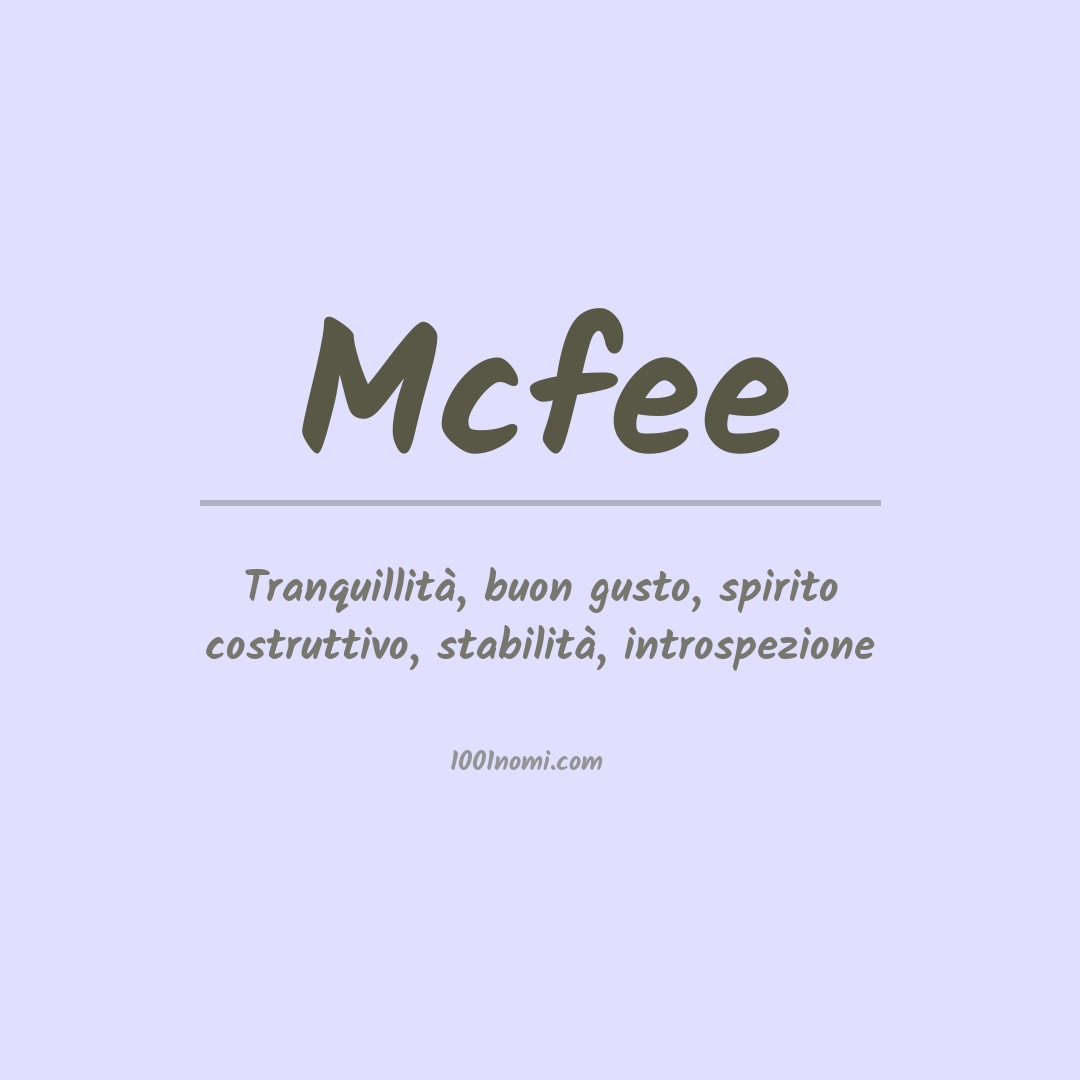 Significato del nome Mcfee