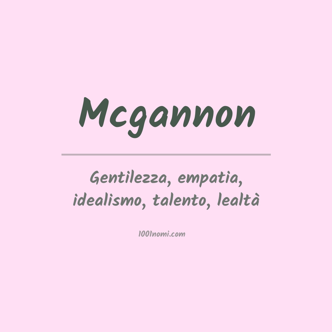 Significato del nome Mcgannon