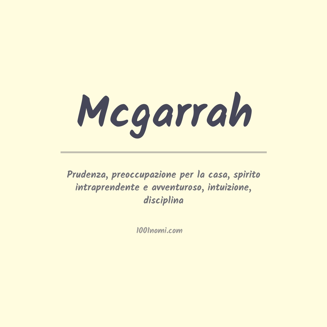 Significato del nome Mcgarrah