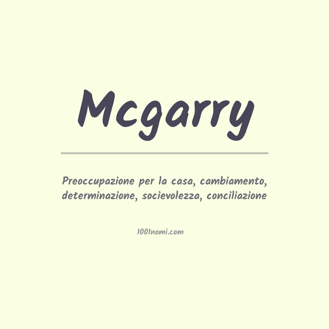 Significato del nome Mcgarry