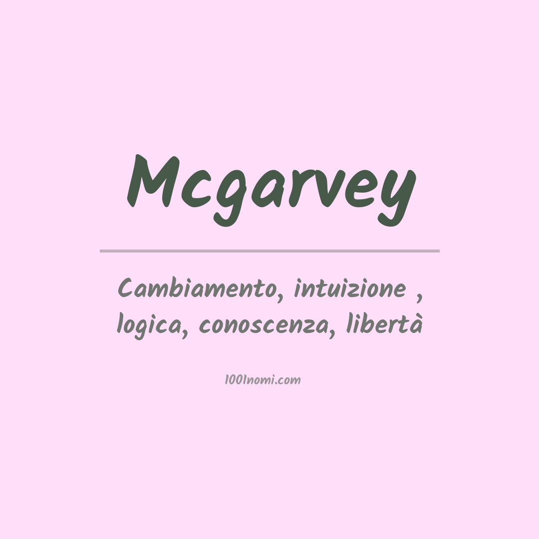 Significato del nome Mcgarvey