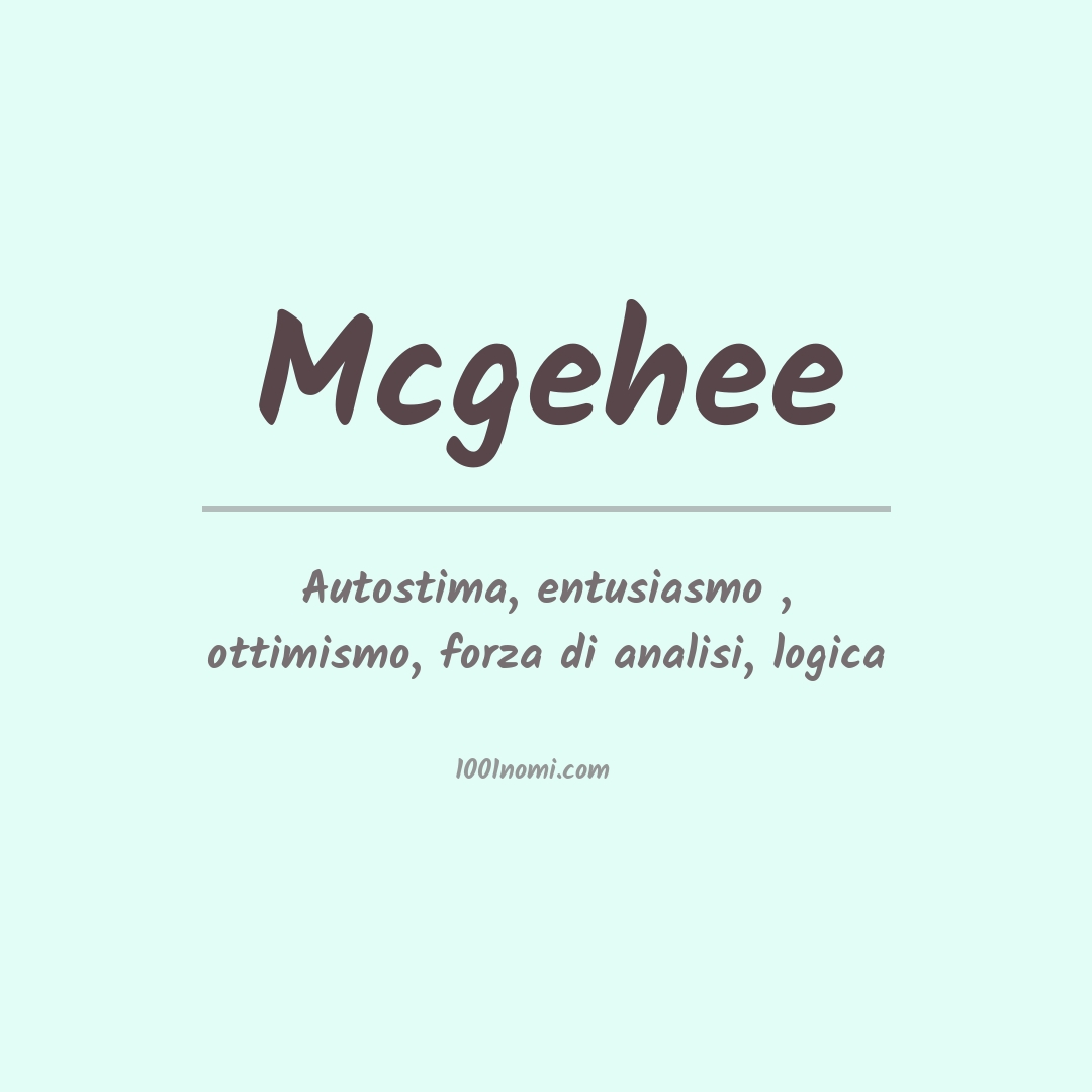 Significato del nome Mcgehee