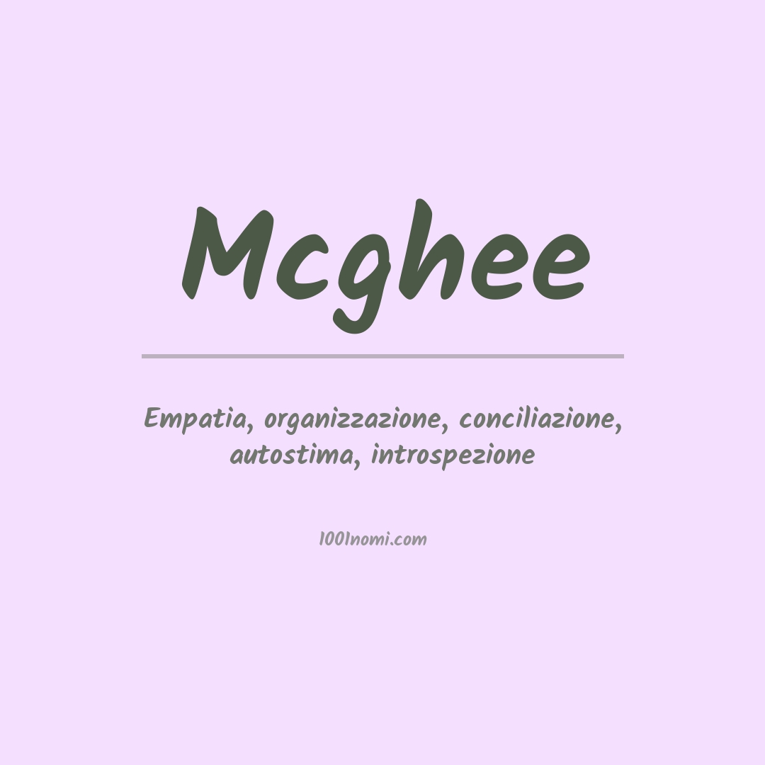 Significato del nome Mcghee