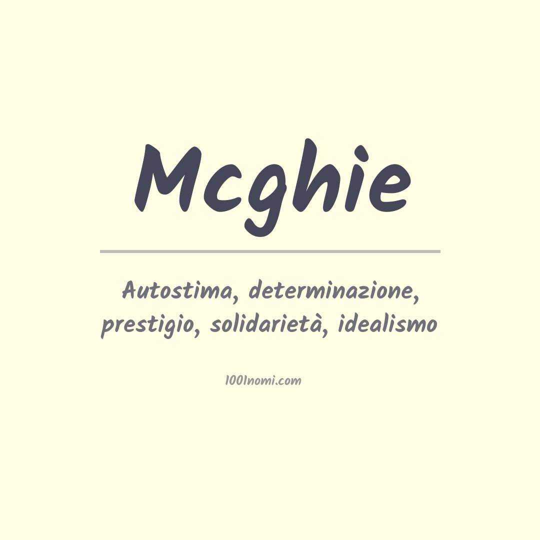 Significato del nome Mcghie