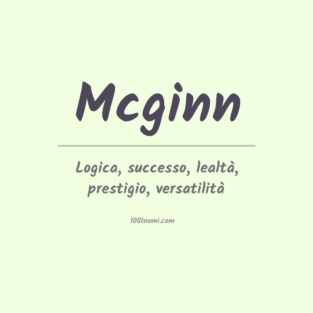 Significato del nome Mcginn