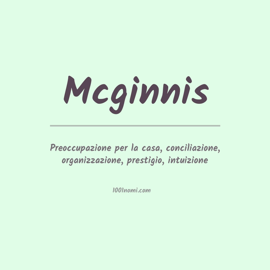 Significato del nome Mcginnis