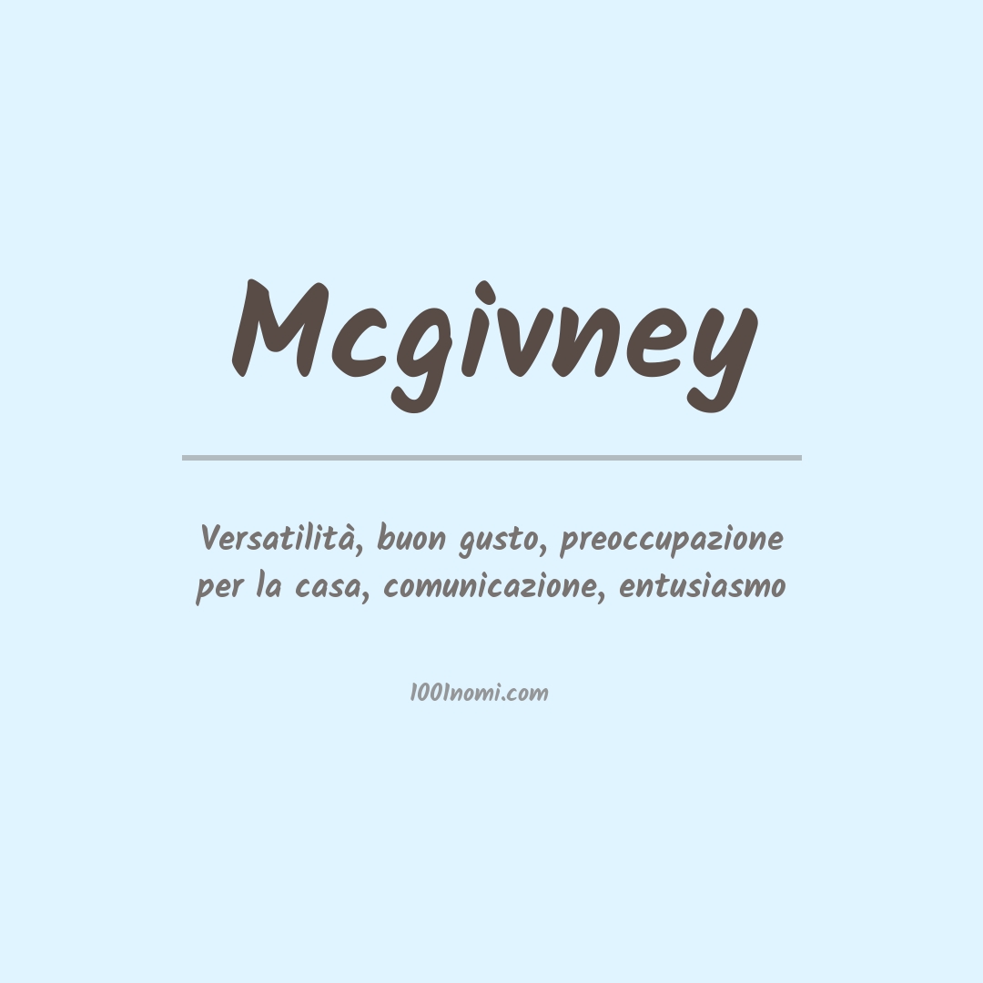 Significato del nome Mcgivney