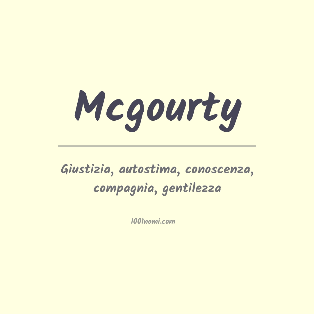 Significato del nome Mcgourty