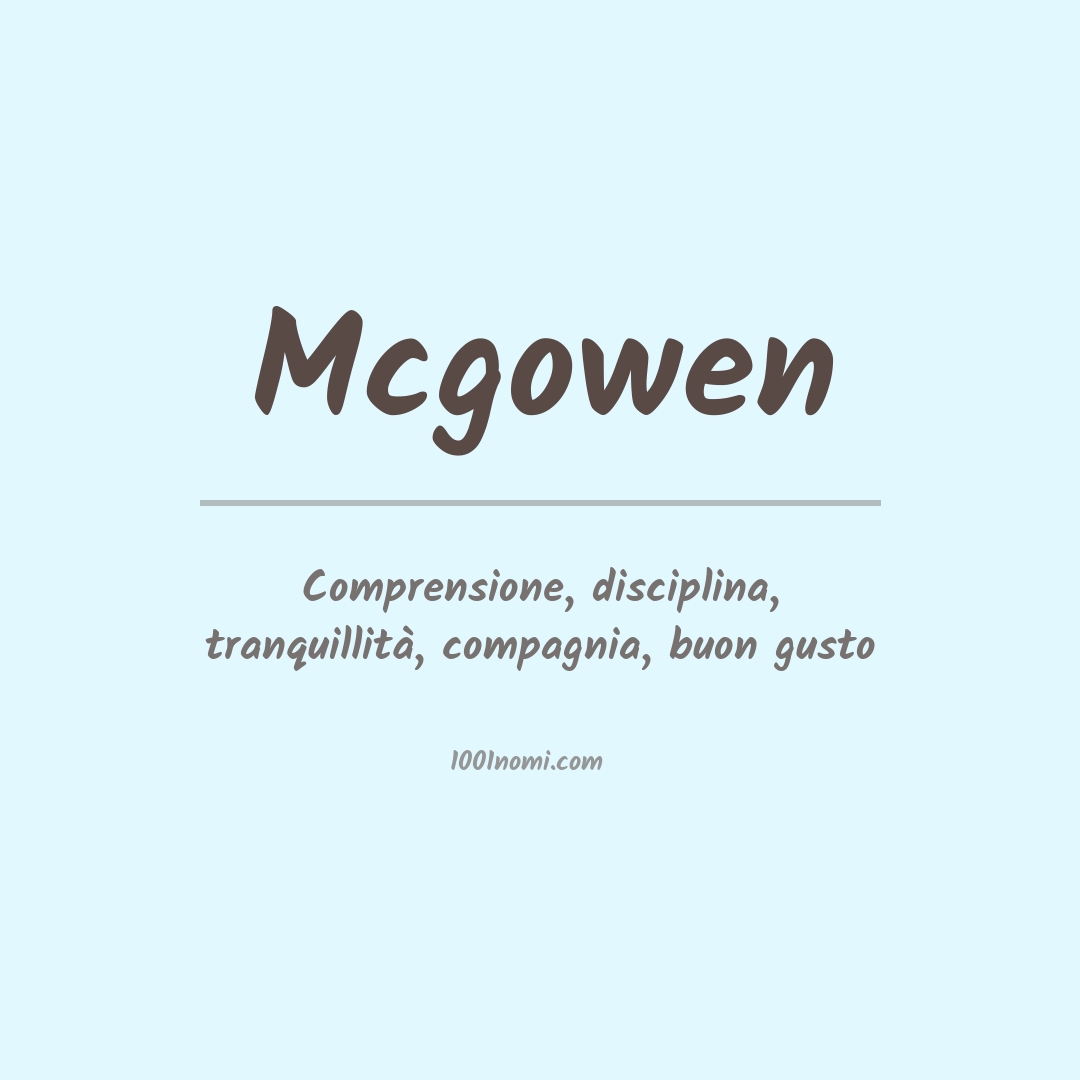 Significato del nome Mcgowen