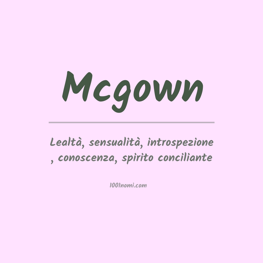 Significato del nome Mcgown