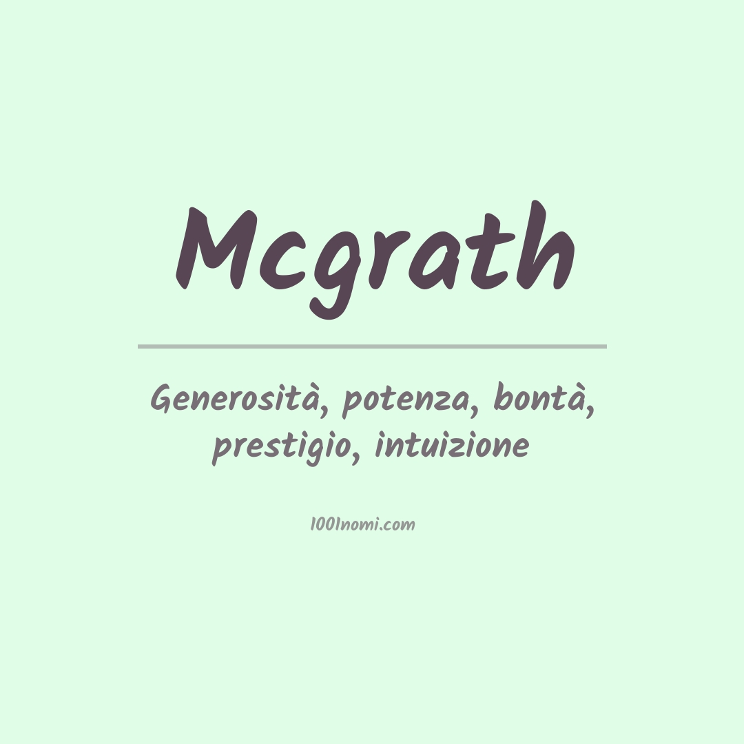 Significato del nome Mcgrath