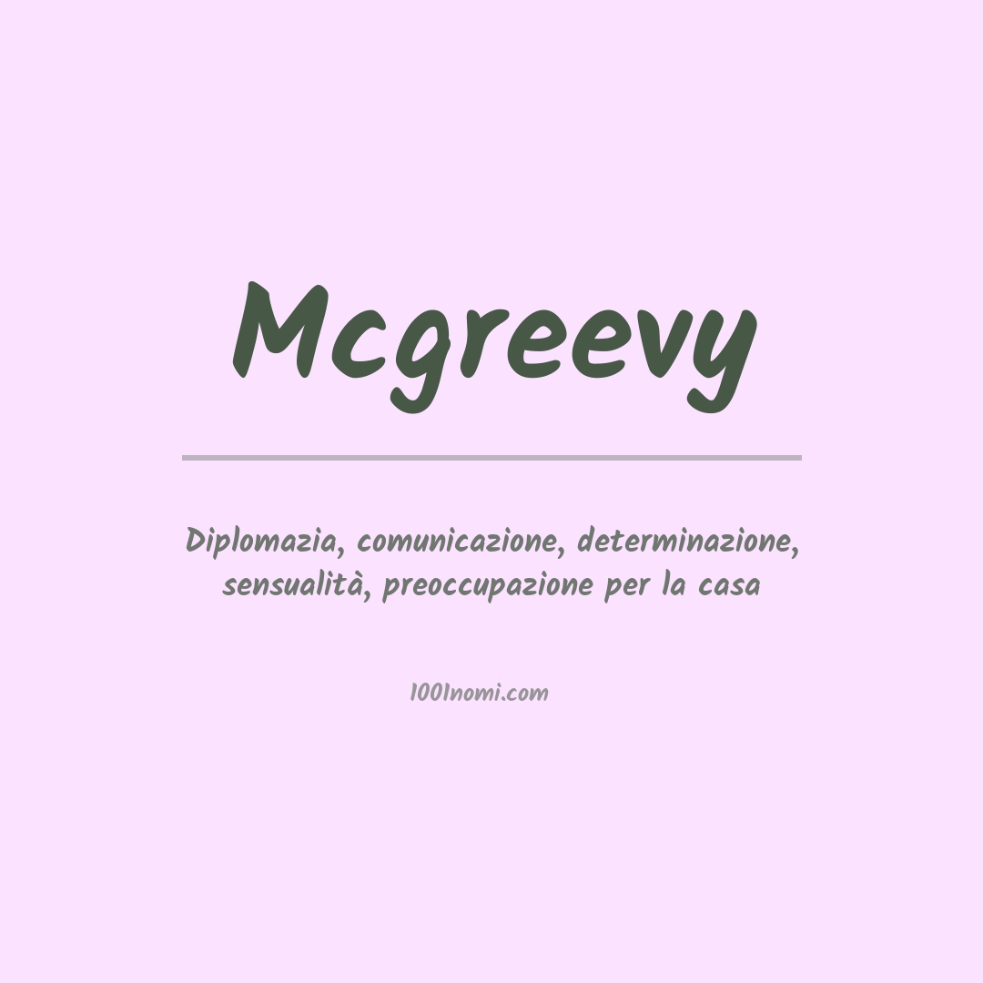 Significato del nome Mcgreevy