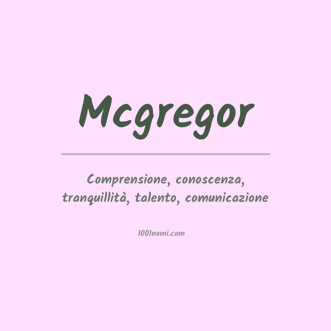 Significato del nome Mcgregor