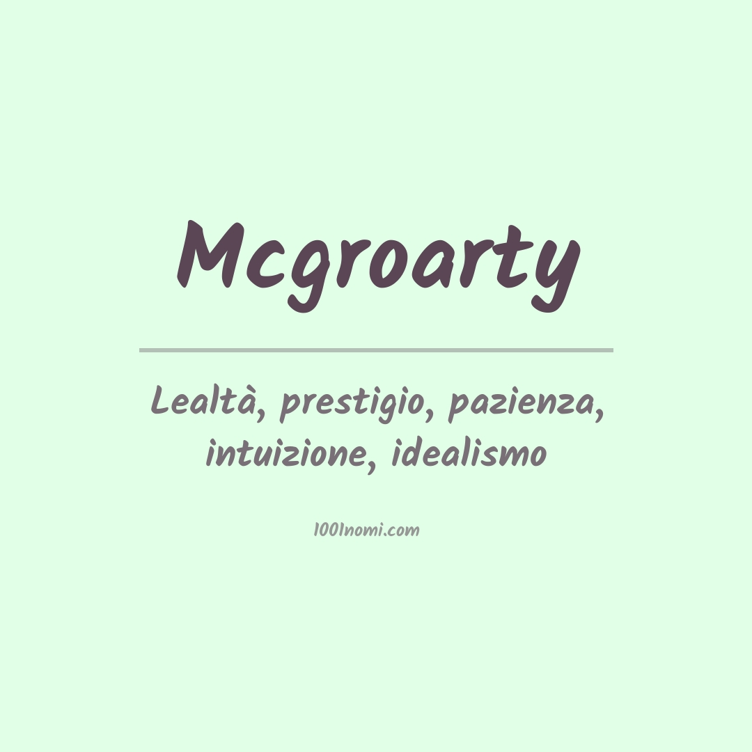 Significato del nome Mcgroarty