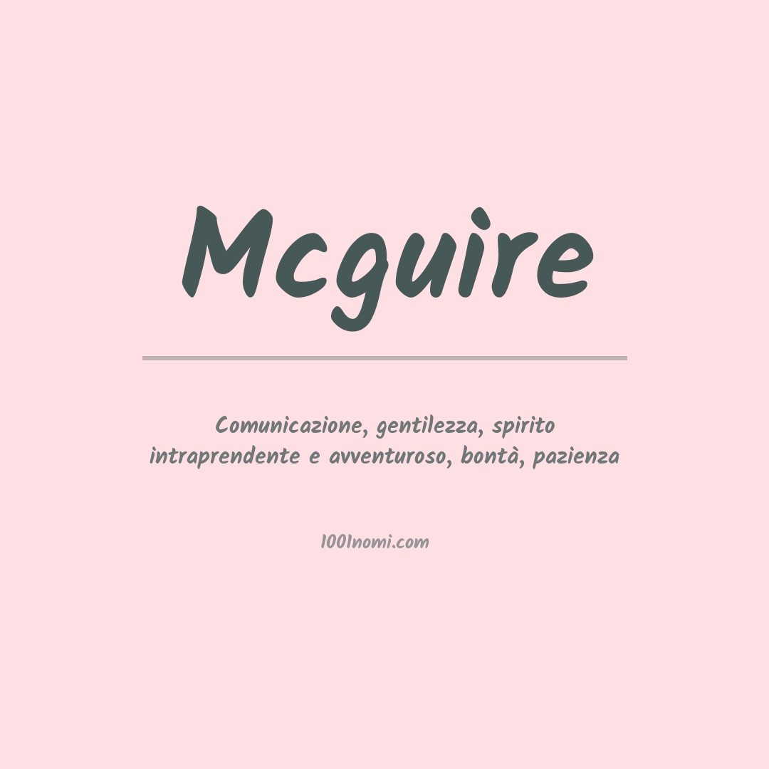 Significato del nome Mcguire