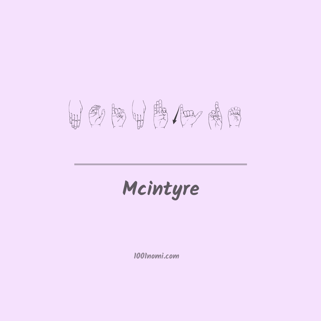 Mcintyre nella lingua dei segni