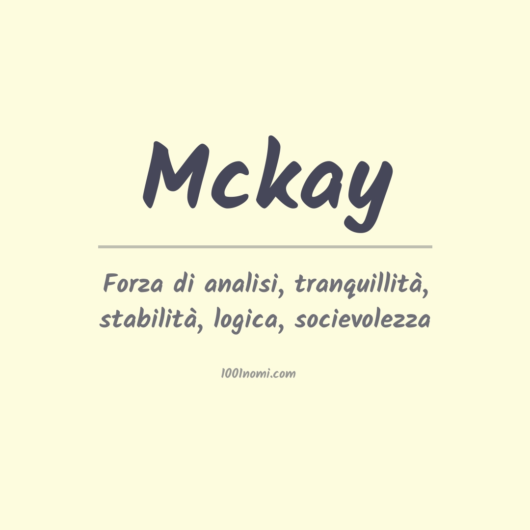 Significato del nome Mckay