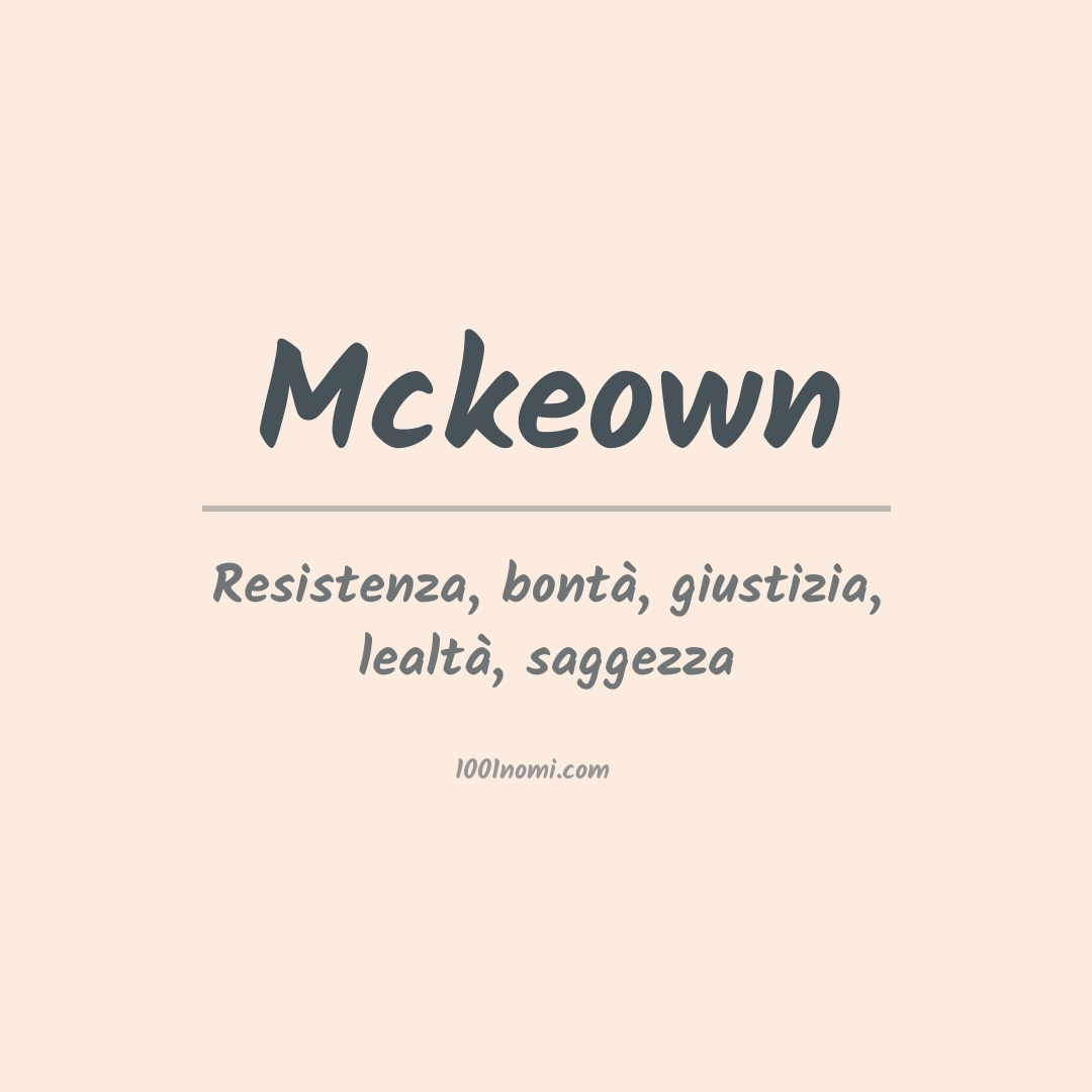 Significato del nome Mckeown