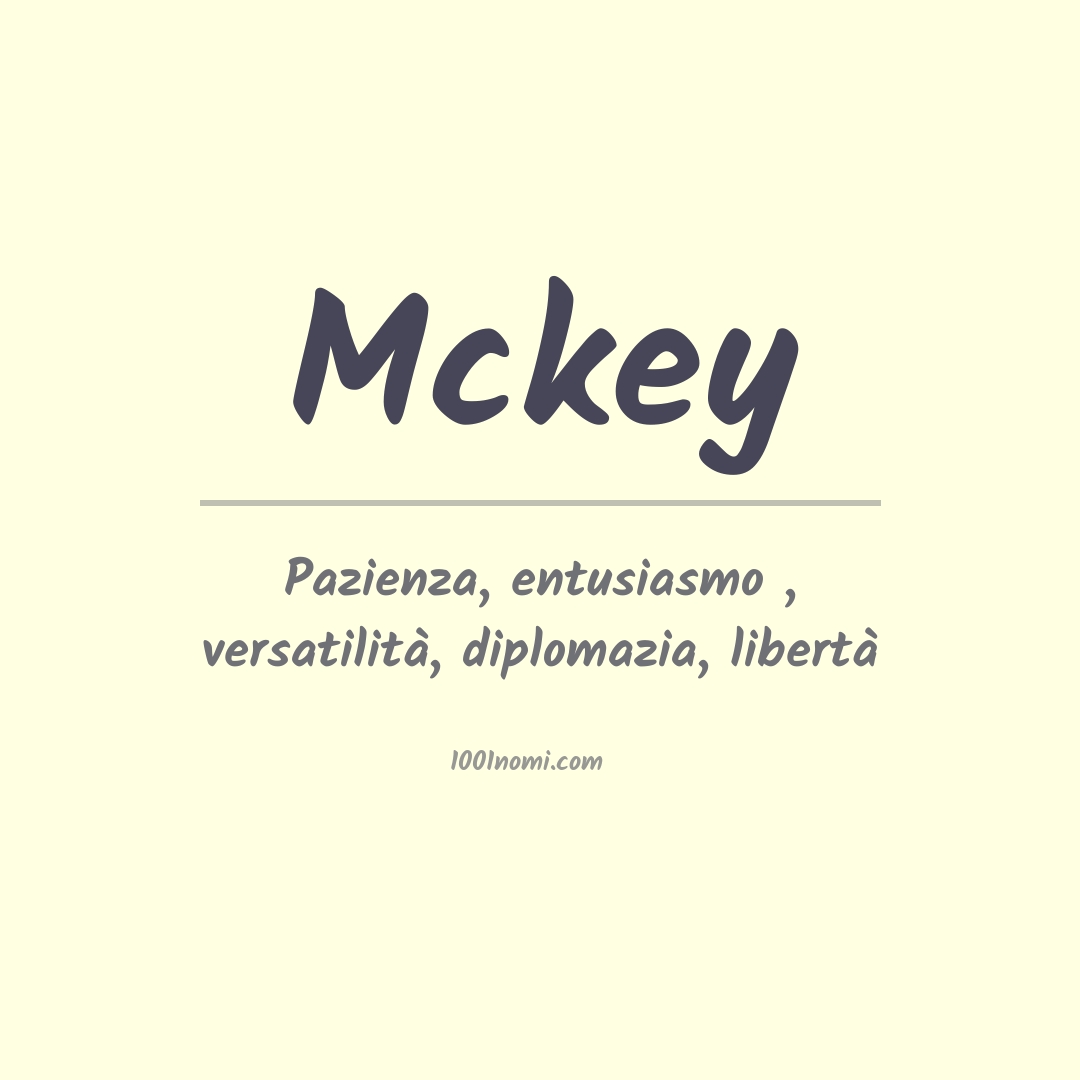 Significato del nome Mckey