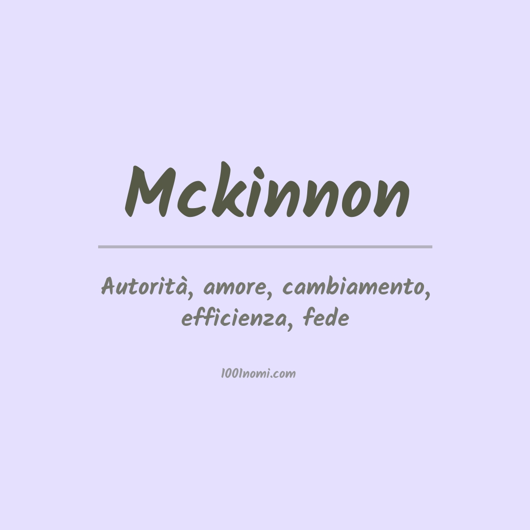 Significato del nome Mckinnon