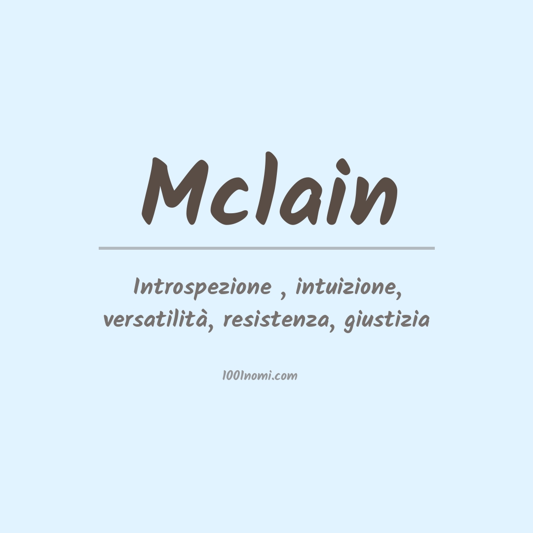 Significato del nome Mclain