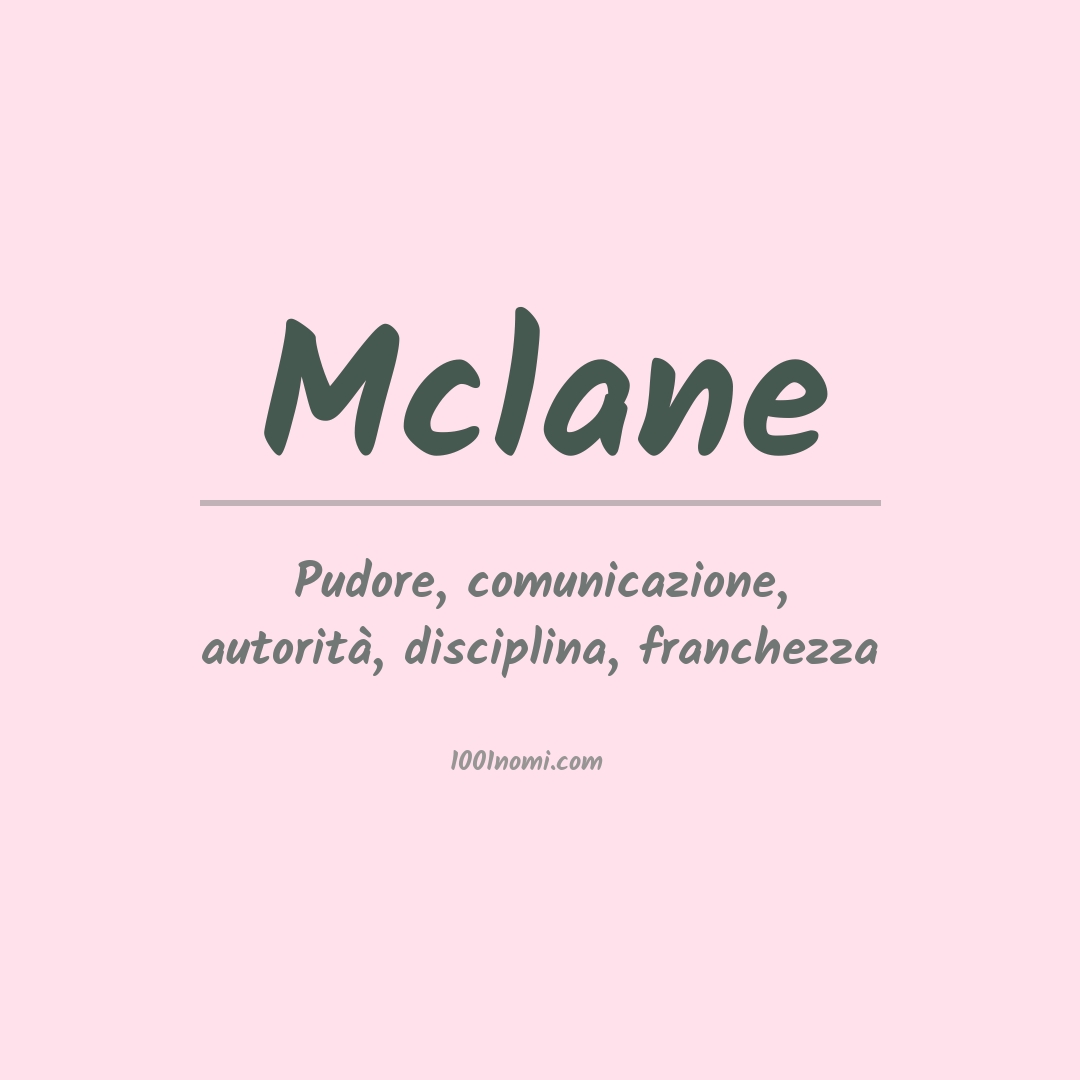 Significato del nome Mclane