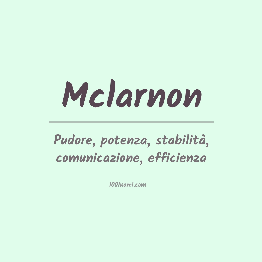 Significato del nome Mclarnon