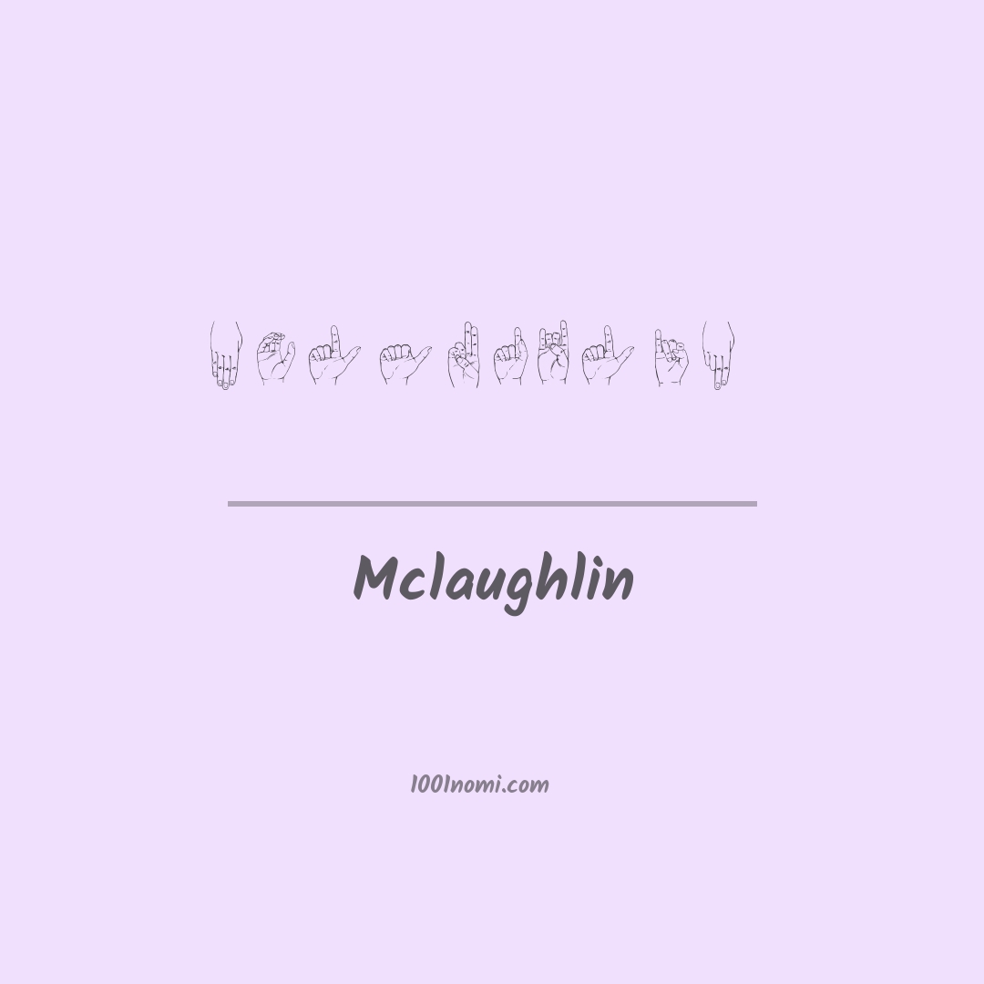 Mclaughlin nella lingua dei segni