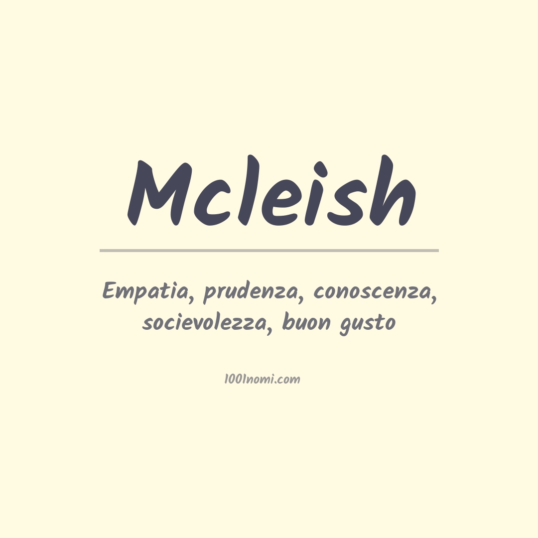 Significato del nome Mcleish