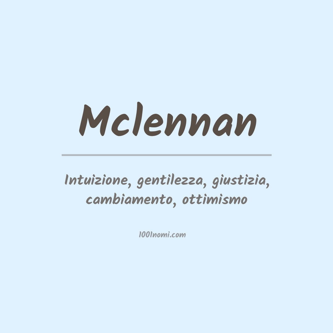 Significato del nome Mclennan