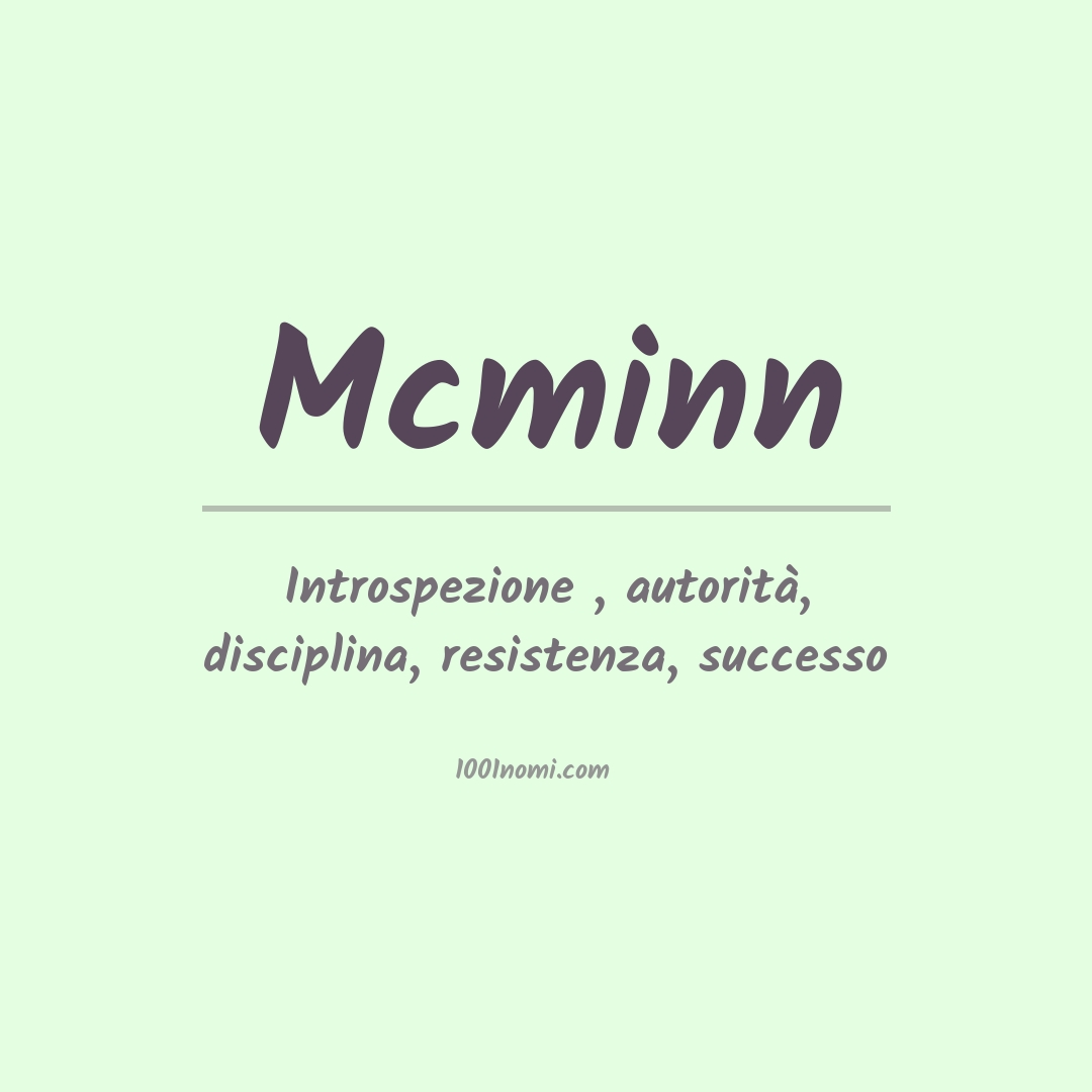 Significato del nome Mcminn