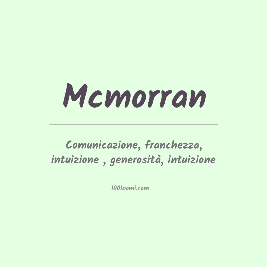 Significato del nome Mcmorran