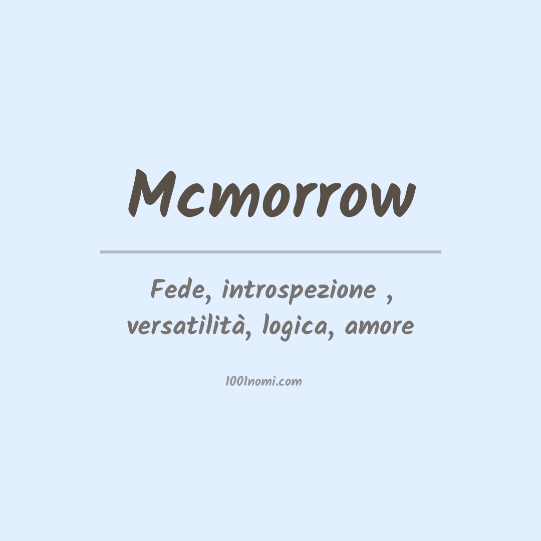 Significato del nome Mcmorrow